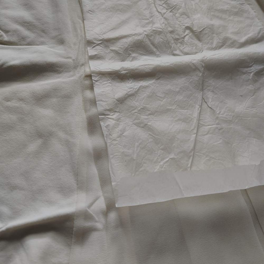 Kathleen Kirkwood‎ Swing Cami Sheer Georgette Back Peplum Pleated Tank Top Ivory - Picture 5 of 11